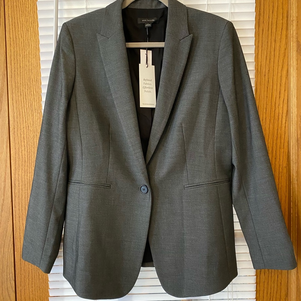 ANN TAYLOR NWT Long & Lean Bi-Stretch Twill Blazer